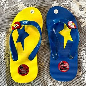 Bali Blue and Yellow Sandals with Star Design
